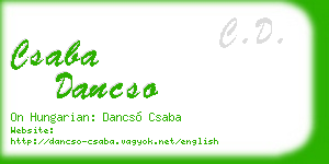 csaba dancso business card